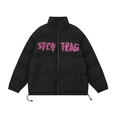 白底23冬季时尚百搭字母印花美式棉服外套MY62063P85控118，男装棉衣，电商A268-1