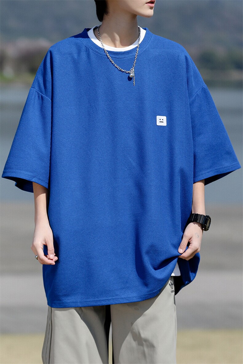 8XL-M重磅！特大码T潮牌上衣男中性华夫格短袖T恤DX304P25控39,男装T恤,电商D206-1