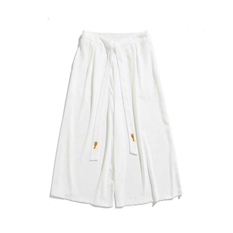夏风休闲宽松阔腿裤飘逸汉服冰丝直筒裤宋裤情侣潮K332/P85,男装民族服装,钱塘713
