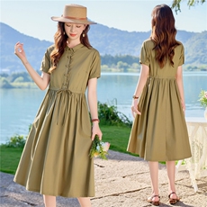 6308时尚木耳边气质连衣裙，女装连衣裙，倪叶myz