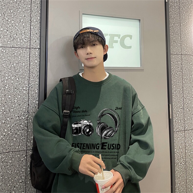 特P25控48秋冬新款男士圆领卫衣宽松休闲日常百搭上衣WQ2464,男装卫衣,电商B370