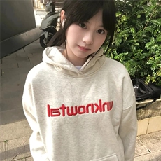 CX219-P49刺绣美式卫衣女2025新款连帽套头衫ootd少女学生春秋，男装卫衣，电商B323A