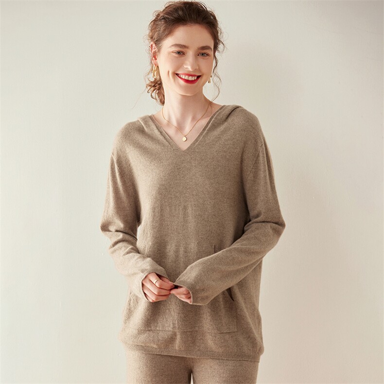 羊绒24秋冬新款羊绒衫宽松套头内搭针织毛衣打底衫，女装羊绒衫，旭日羊绒