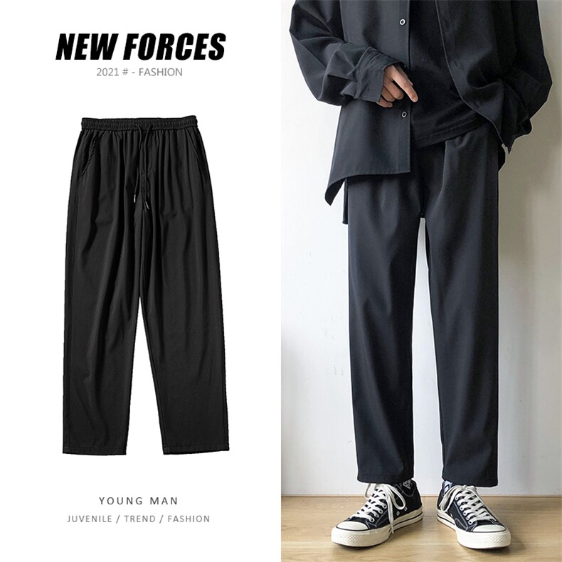 抖音直播2026春夏直筒裤韩版休闲裤男纯色百搭长裤子K606P20，男装休闲裤，电商A099