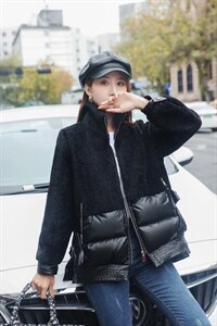 冬款皮毛一体拼羽绒图片