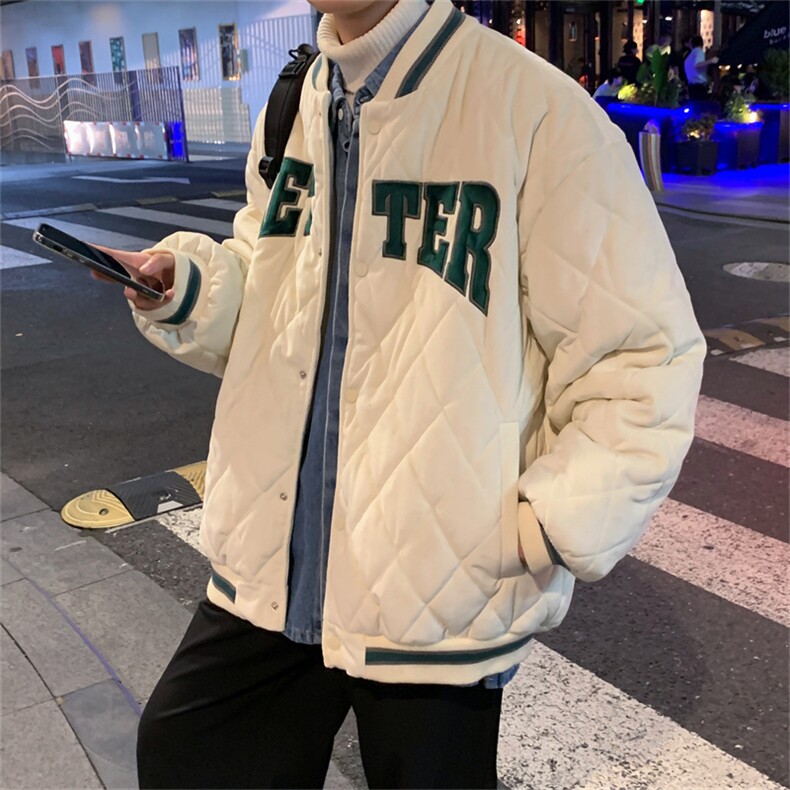 现货2023冬季新款菱格棉服潮流宽松加厚棉衣情侣外套 W2074-P70图片