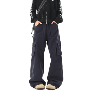 美式高街多口袋工装裤男女宽松休闲水洗长裤01 XZ211-1-k2572-p65图片
