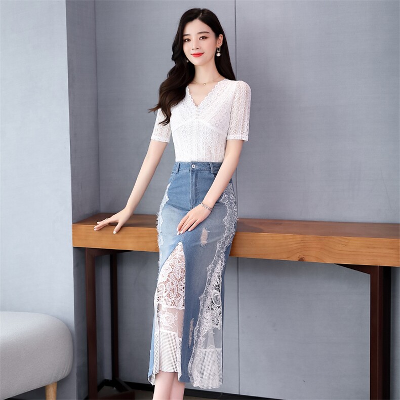 套装/套裙通勤两件套休闲时尚气质百搭宽松优雅V领蕾丝,女装套装/套裙,魅影