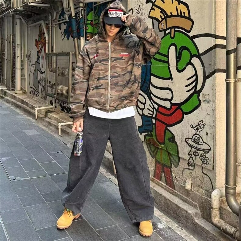 美式复古水洗底特律工装夹克男春秋潮牌撞色翻领宽松外套,男装夹克,星座506A