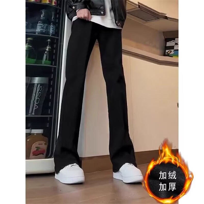 黑色vibe西裤男款秋季美式潮牌痞帅直筒修身窄版休闲微喇西装裤子,男装休闲裤,星座506A
