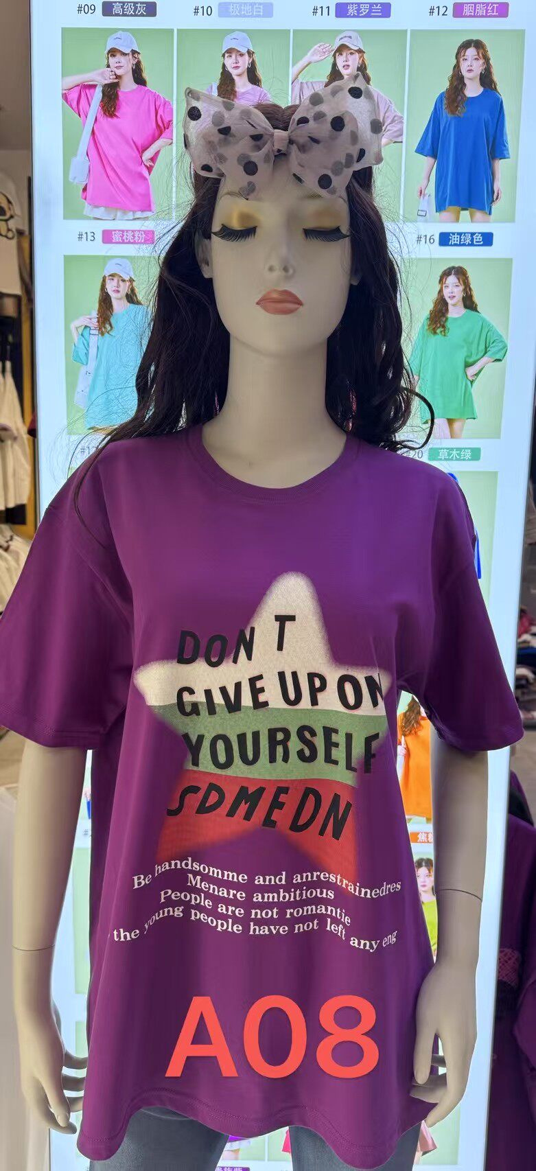 夏季新款卡通图案印花短袖T恤女休闲上衣，女装T恤，大洋妞羊绒二店