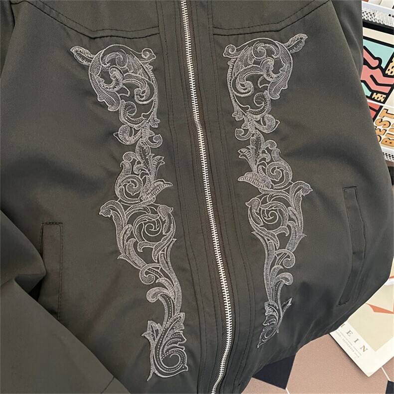 春季美式复古刺绣翻领垫肩夹克男高级感痞帅宽松外套潮jk6631-p68,男装夹克,星座302B