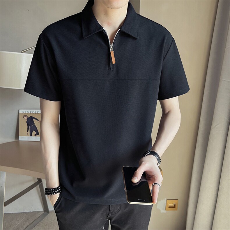 2025新款夏季男士短袖T恤纯色潮牌Polo衫半袖体恤A313-A110-P55,男装T恤,电商A313