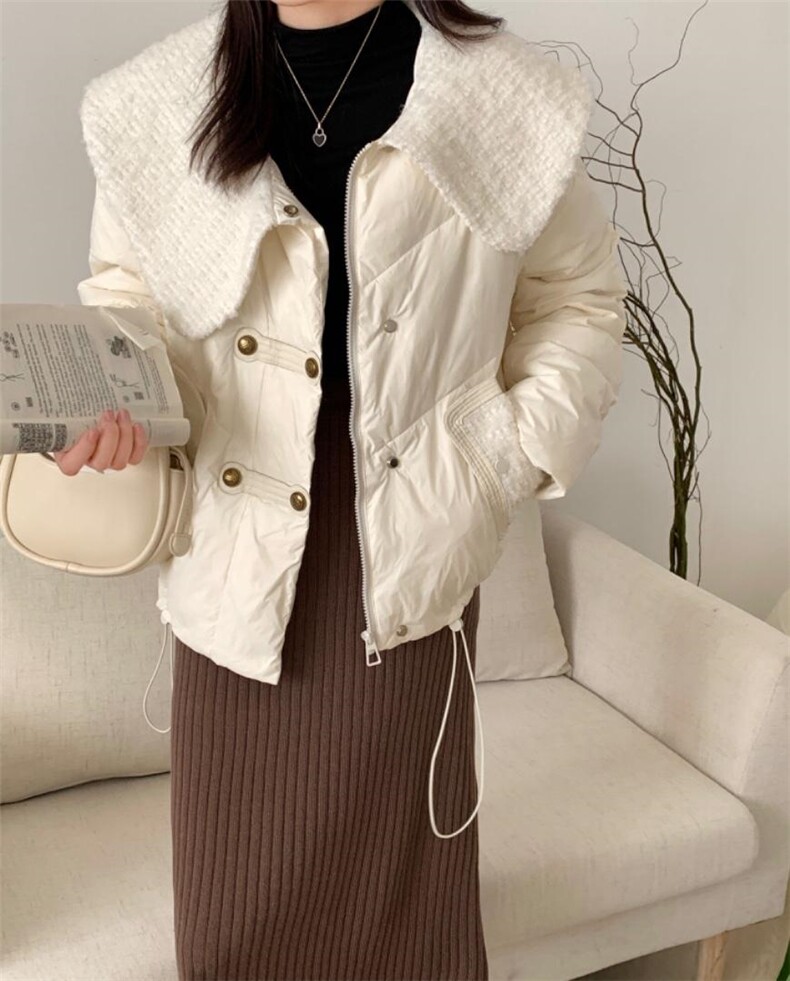 设计小香羽绒服外套短款一手长加厚202上新，女装羽绒服，泰靡(1F)