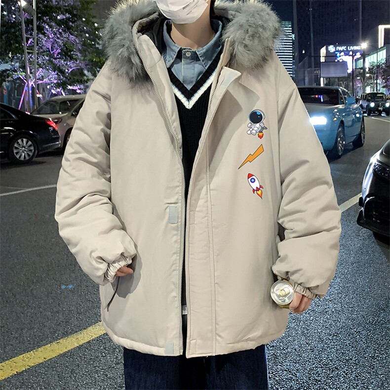 MM48165-P130冬季大毛领棉衣男士大码加厚棉袄男棉服,男装棉衣,电商A040