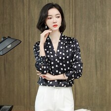 显瘦V领红色真丝衬衫女长袖纯色重磅真丝上衣衬衣小衫2026春装，女装衬衫，阿舍尔精品