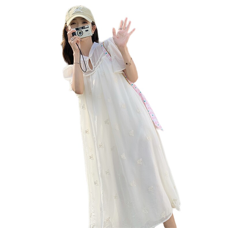 【新款现货】米色立体刺绣重工连衣裙088-6628P115K168,女装连衣裙,2C088