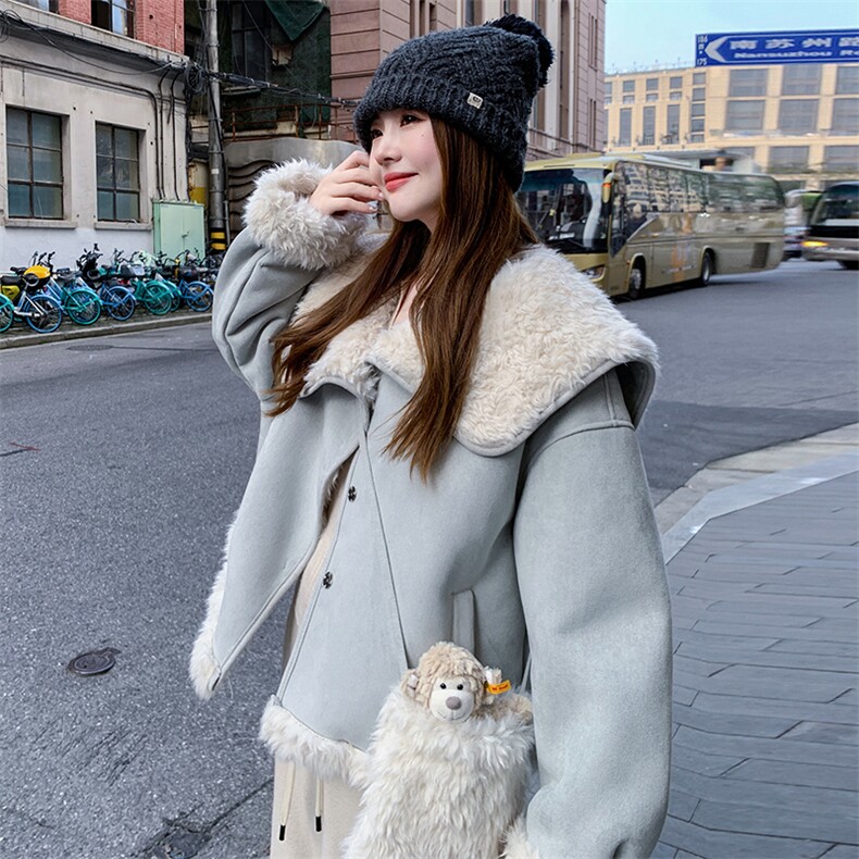新款海军领皮毛外套2C110-H7780-P185-K278,女装皮草,2C110