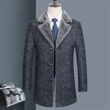 S-M310冬季男士大衣外套羊毛呢风衣加绒中长款加厚P240图片