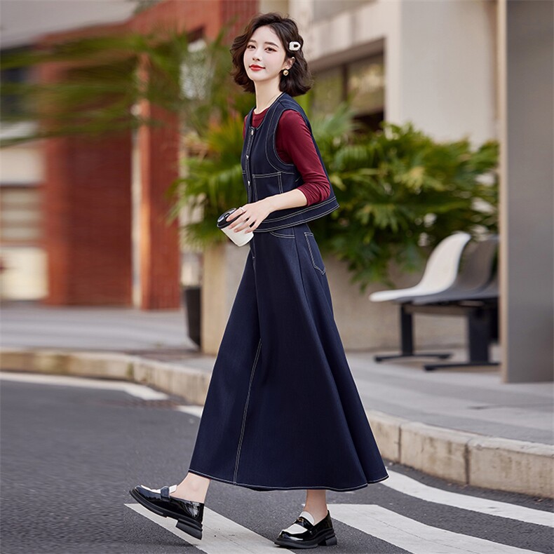 （现货）2026春秋季气质个性天丝牛仔套裙时尚套装（三件套）,女装套装/套裙,印象茜