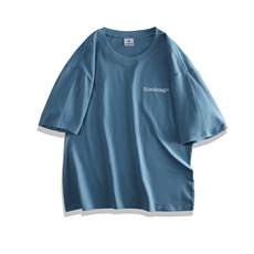 T006纯棉重磅260克抖音品质小字母印花大码圆领短袖T恤衫直播供货，男装T恤，星座115A-3