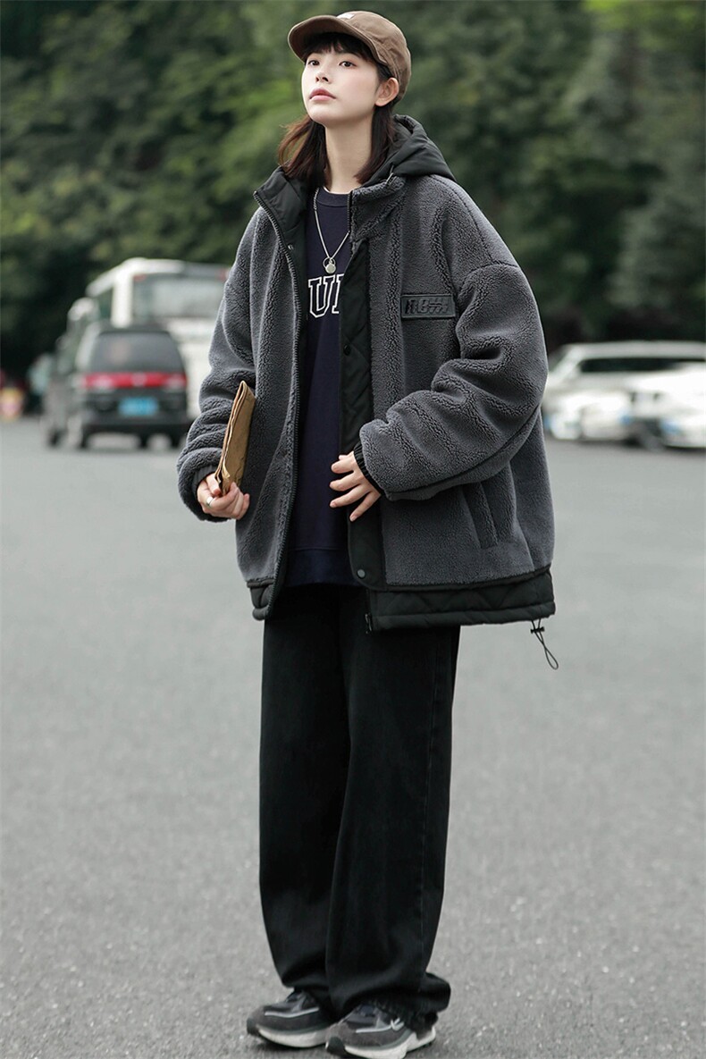 2023冬款中性羊羔绒棉服加绒刺绣棉衣外套男女8336-P130控价178,男装棉衣,电商A441-1