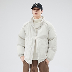 现货冬季美式休闲加厚雪山外套夹克立领纯色三防户外工装棉服，男装夹克，电商A486