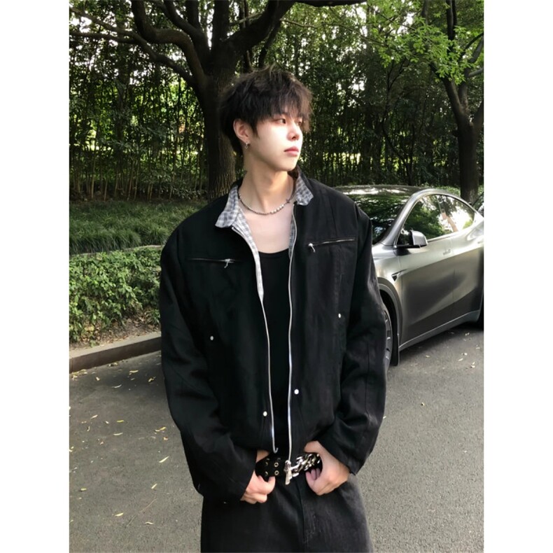 706-1-JK4977-P68特P现货秋季哈灵顿立领夹克帆布休闲外套,男装夹克,星座706-1