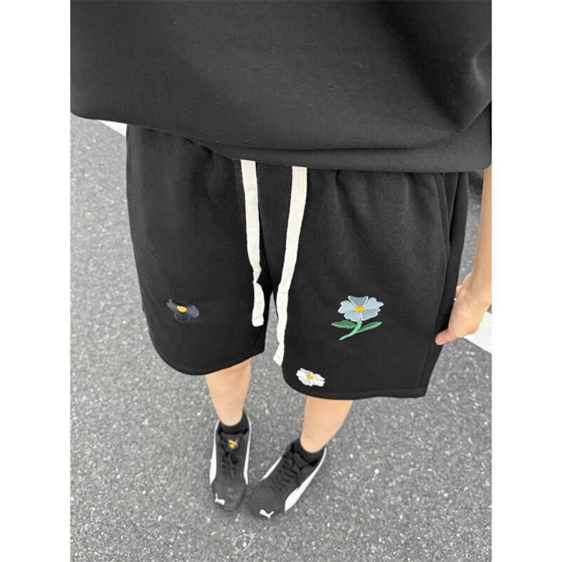 B221美式ins高街刺绣小花休闲短裤五分裤LK25544-特P25控58.8,男装休闲裤,电商B221