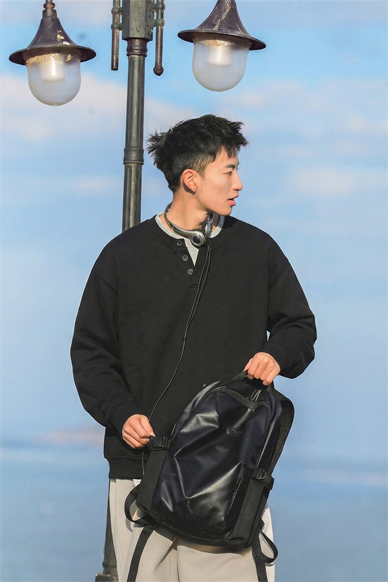 春季假两件卫衣圆领美式上衣长袖T恤亨利衫男C64155-TP4588,男装T恤,电商A102