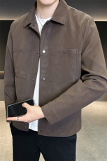 秋季夹克男2025新款高级感翻领男装麂皮外套上衣A313-8837-P145，男装夹克，电商A313