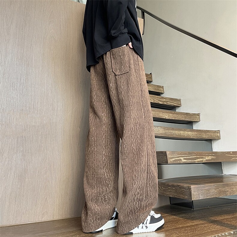 YK86133-P35加绒P40美式复古灯芯绒裤子男款冬季棕色加绒卫裤,男装休闲裤,电商A086-1