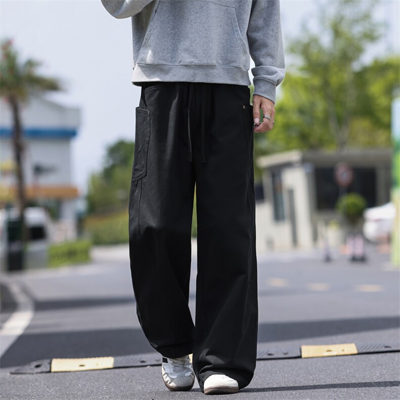外景高街弯刀裤休闲纯棉宽松复古水洗棉直筒裤A406KZ2535特P60,男装休闲裤,星座309（原A406）