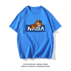 NASA纯棉短袖t恤男大码半袖打底衫宽松体恤衫DX17247-P20，男装T恤，电商A040A