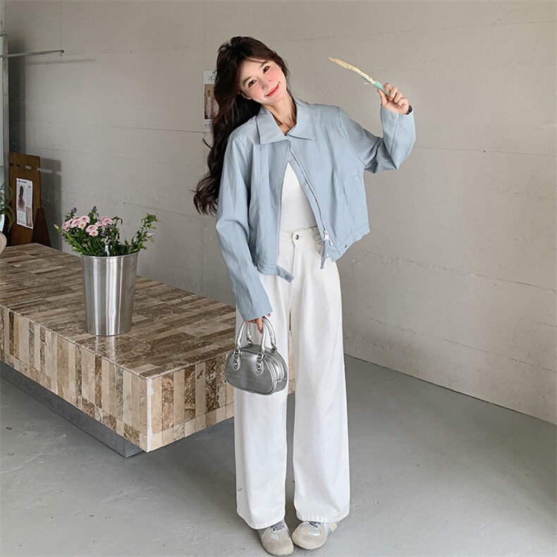 现货蓝色小皮衣2D014-9012-P145-K198,女装短外套,2D014
