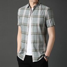 C6532021年夏季新款男式短袖衬衫男商务休闲高端男装P60，男装衬衫，电商B360
