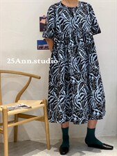复古图腾连衣裙，女装连衣裙，25Ann·Studio