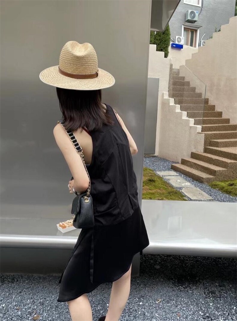 飘带字母背心，女装背心吊带，久意