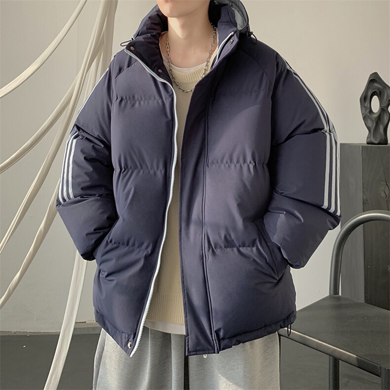 现货抖音得物供视频三条杠织带加厚羽绒连帽棉衣外套棉服MY8097,男装棉衣,电商A486