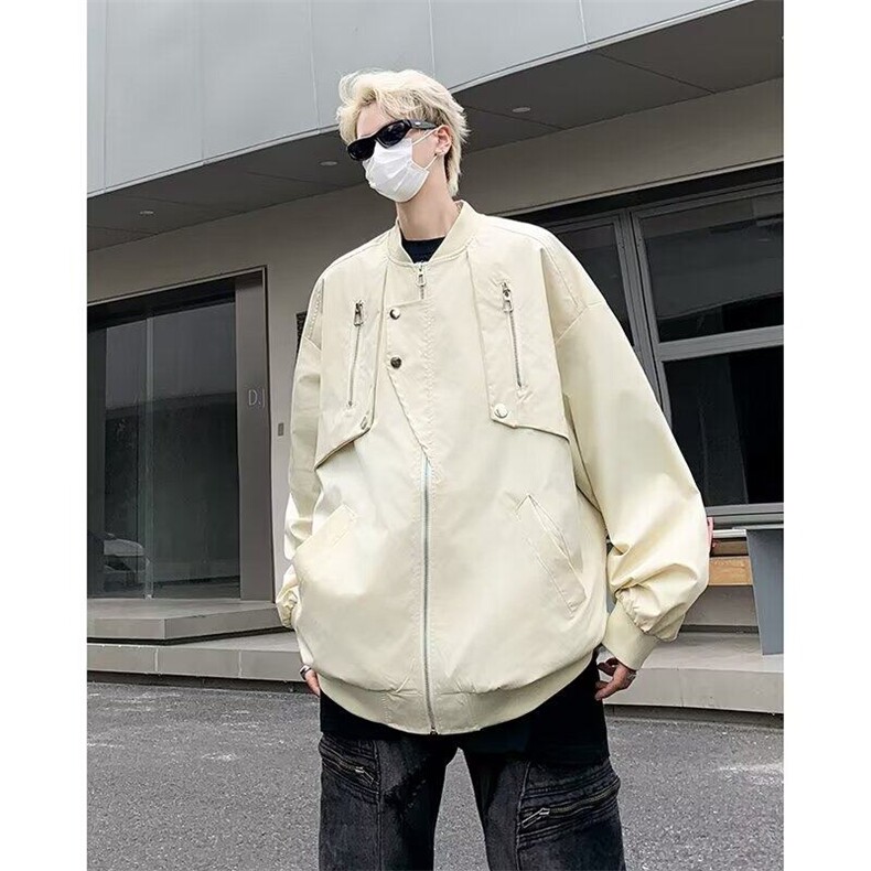 DJK909-P60美式复古高街工装多口袋飞行员棒球服外套男潮牌宽松夹,男装夹克,星座603-2