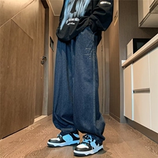 牛仔裤ins潮直筒宽松潮流韩版休闲长裤N3009-P48，男装牛仔裤，星座308B-1