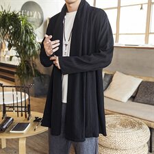 2021春秋季中国风开衫传统堆堆领亚麻长袖开衫披风男外套D263P90，男装针织衫/毛衣，星座312B-2