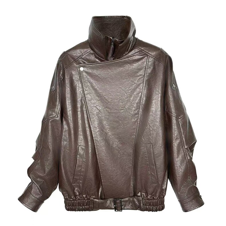 W10564-P78网图现货美式复古PU皮衣夹克外套潮高品质,男装皮衣,星座1608
