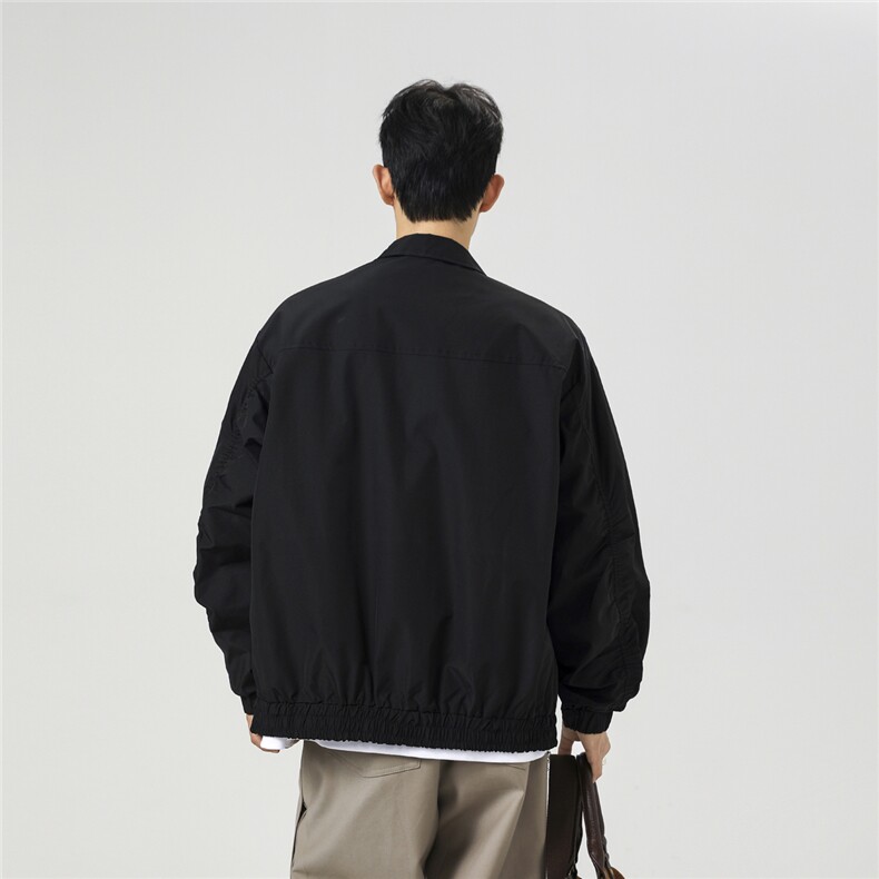 美式罗纹拼接袖子褶皱大码M-5XL教练夹克男JK78056P69控105图片