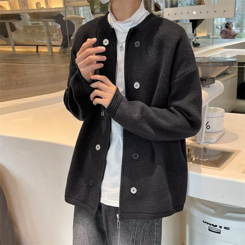 秋冬新款针织衫保暖开衫纽扣毛衣男女同款针织衫外套,男装针织衫/毛衣,星座1013