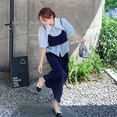 新品现货！藏蓝色三件套套装2C213-2597-P165-K238，女装套装/套裙，2C213
