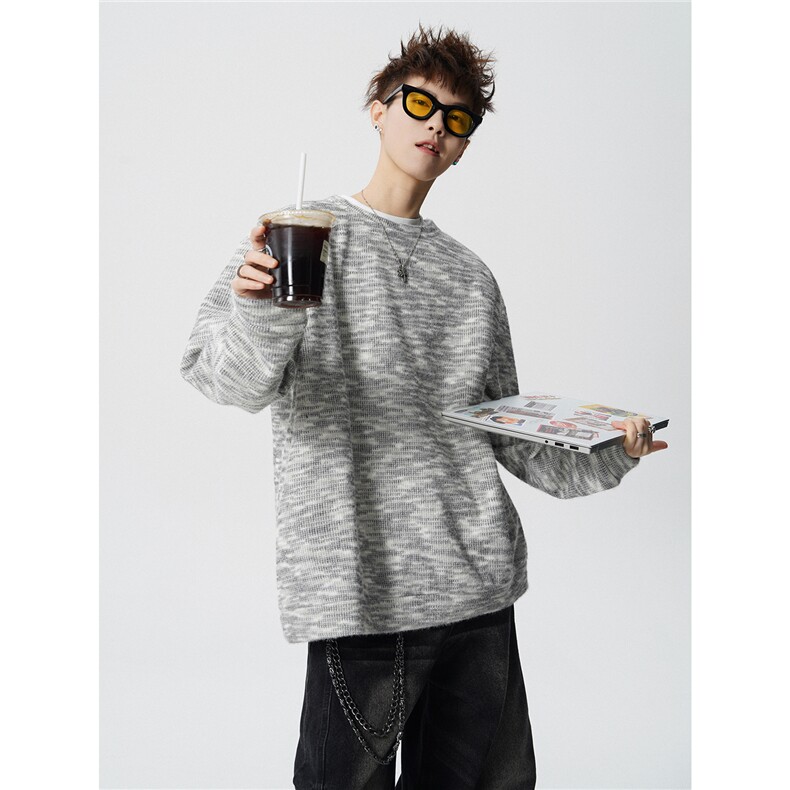 WY10156-特批40控78新款圆领简约套头宽松大码卫衣糯米衣服男,男装卫衣,电商A059