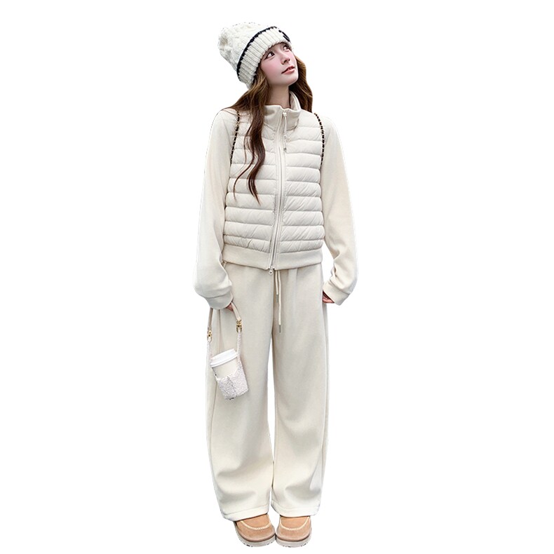 冬季新品现货时尚针织拼接90羽绒服两件套2C300-2569-P285-K429,女装套装/套裙,2C300