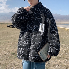 两面穿立领外套男春装宽松加厚棉服休闲羊羔毛棉衣YG01-P95限128，男装夹克，电商B370
