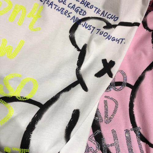 重工钉珠印花T恤，女装T恤，G55